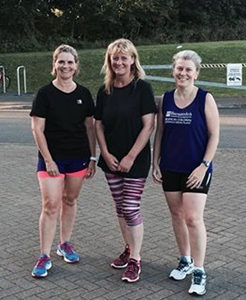 Jen (left) and two other joggers.